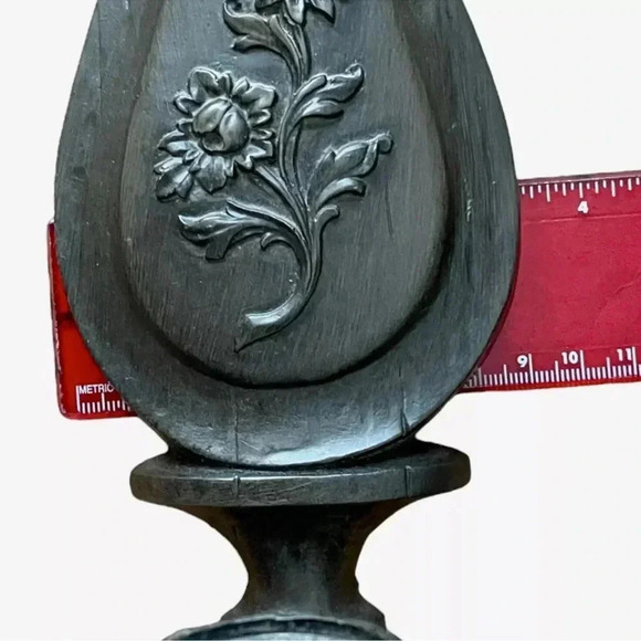 DART 14" Molded Plastic Candle Wall Sconces #4015 Wood Grain & Flowers 1960's - Picture 3 of 8